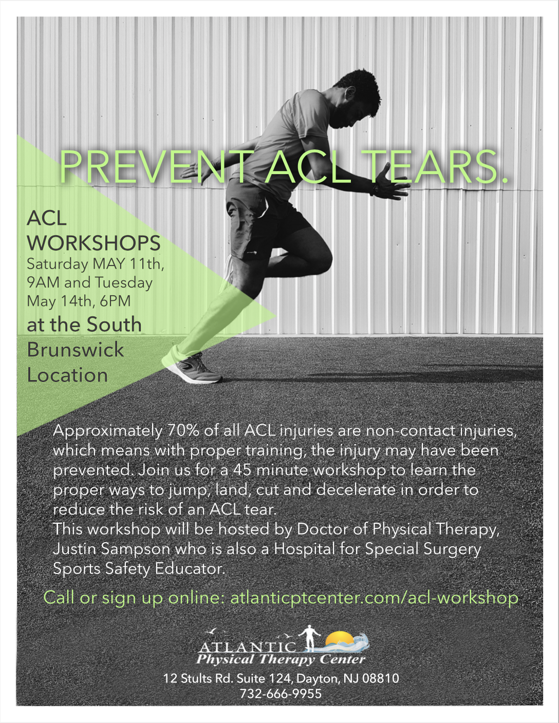 ACL prevention class flier for distribution