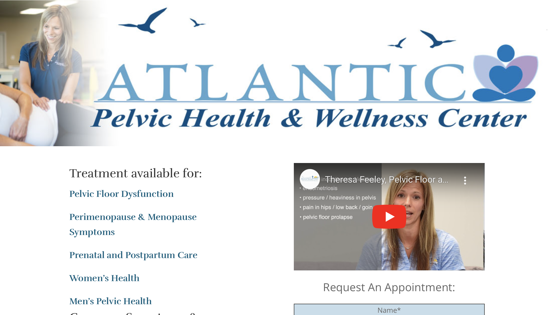 Website for Atlantic Pelvic Health