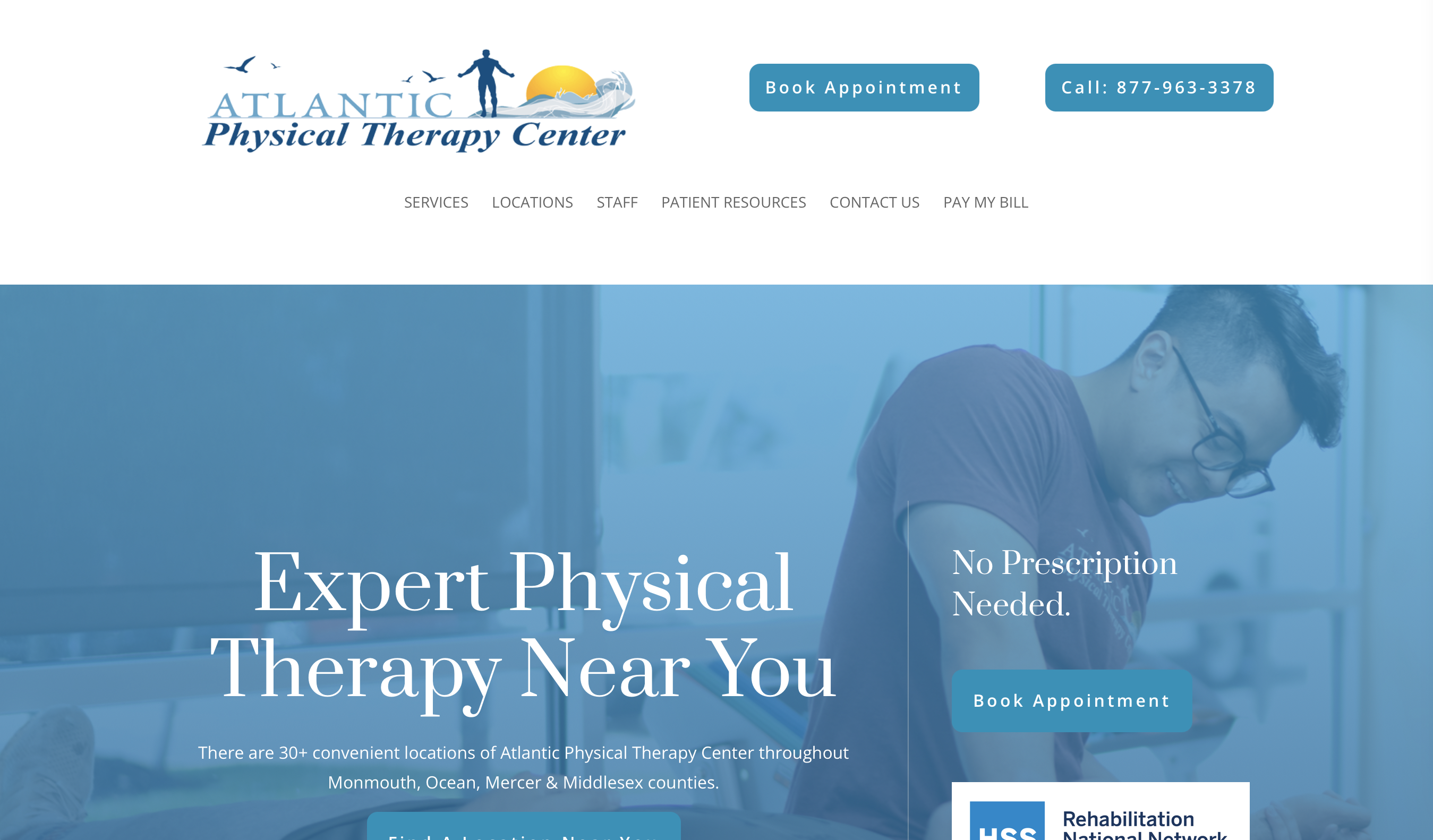 Website for Atlantic Physical Therapy Center
