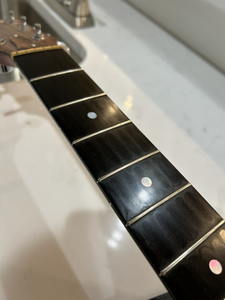 Cleaned frets of Taylor guitar